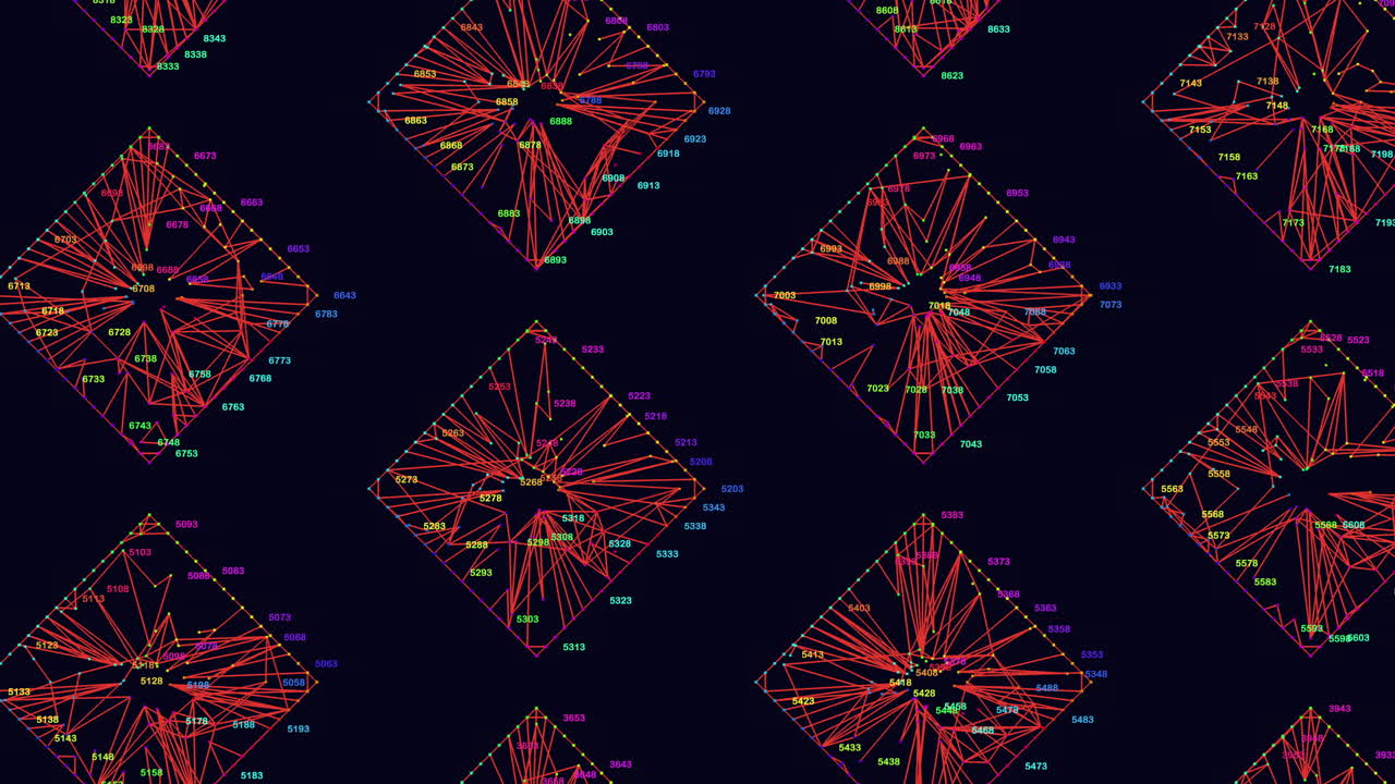 Colorful lines and shapes are intricately woven into a geometric pattern resembling a vibrant diamond in this captivating image