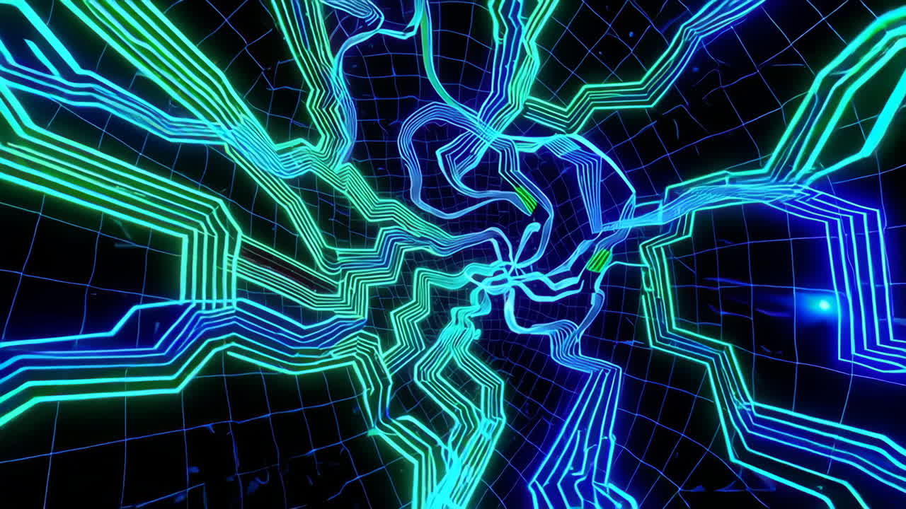 Abstract Neon Circuit Board