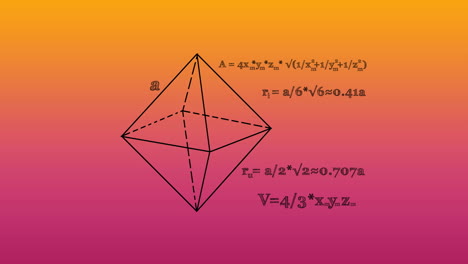 animación del procesamiento de datos matemáticos sobre un fondo rosa