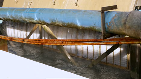 rolling barrel filter used to filter out solids from sea water, aquafarming