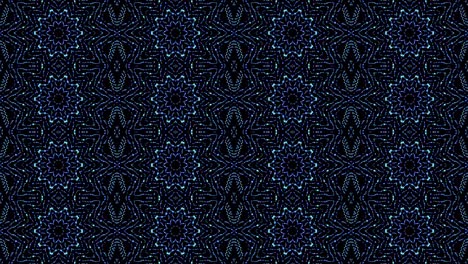 light wave abstract dots set blue color kaleidoscope black background