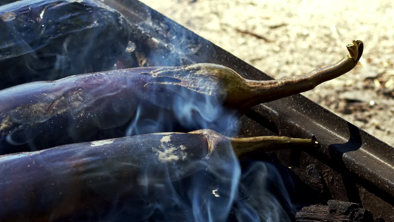 Eggplant On Barbecue