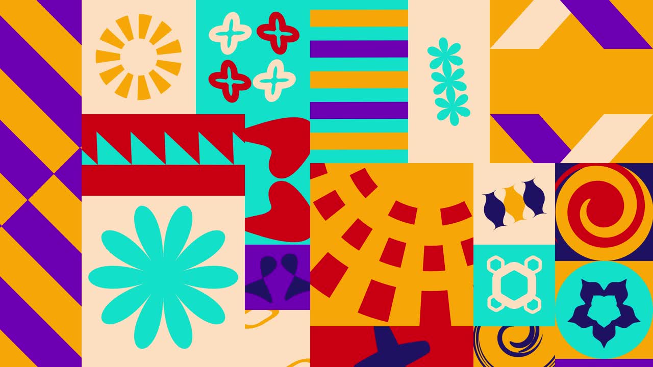 바우하우스 스타일 오렌지색 애니메이션 배경