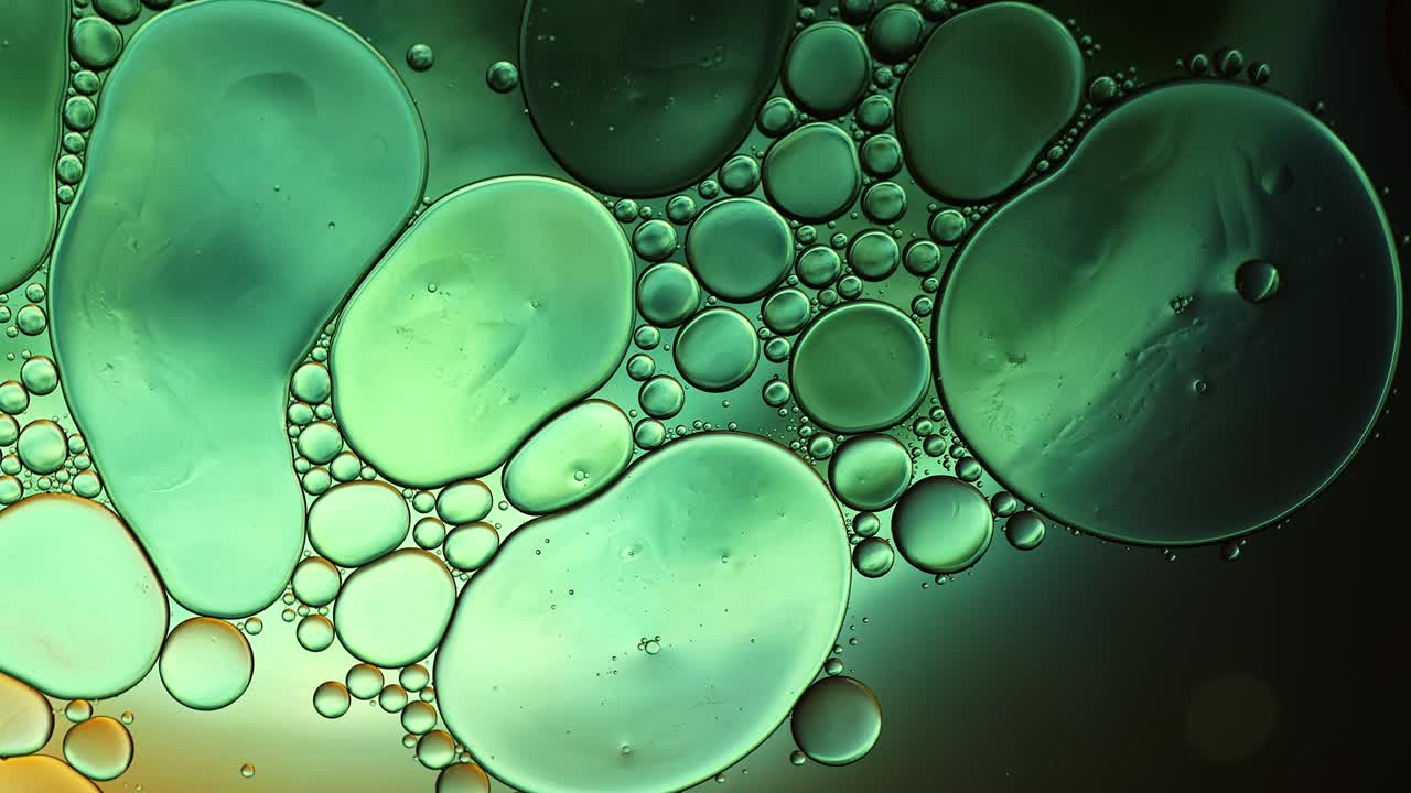 abstract colorido alimentos gotas de aceite burbujas y esferas que fluyen