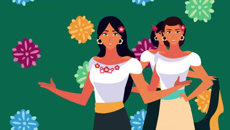 two women in traditional mexican attire