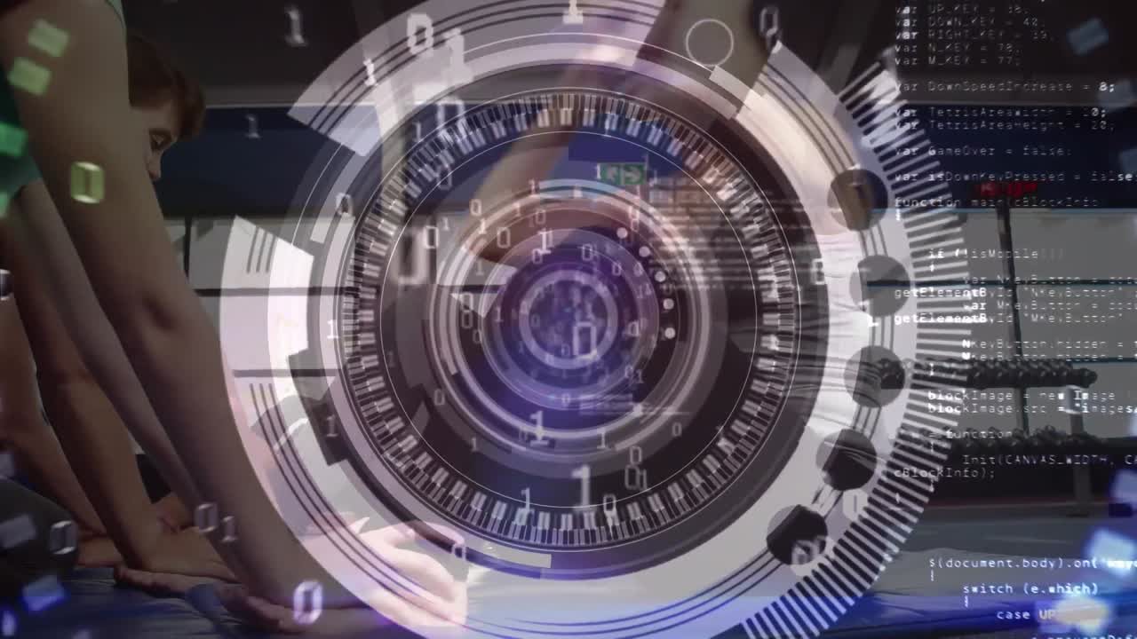 animación de la exploración del alcance sobre las personas que hacen ejercicio