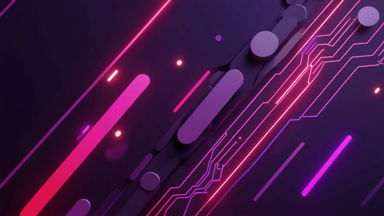 Sfondo tecnologico astratto animato con linee luminose