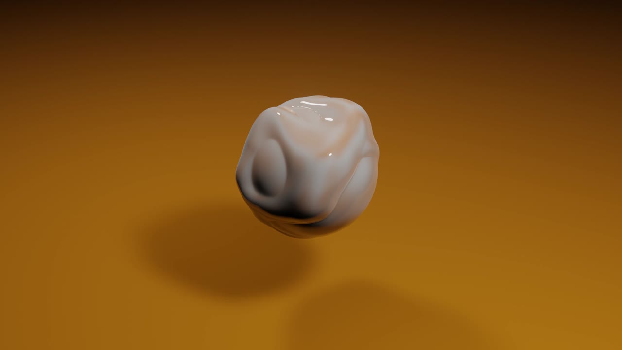 morphing de líquido abstracto remodela el objeto 3d en un fondo naranja. forma animada renderizada en 3d creativa