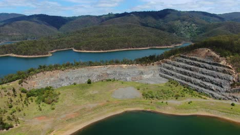 advancetown lake,quarry face summers day, looking towards gold coast hinterland