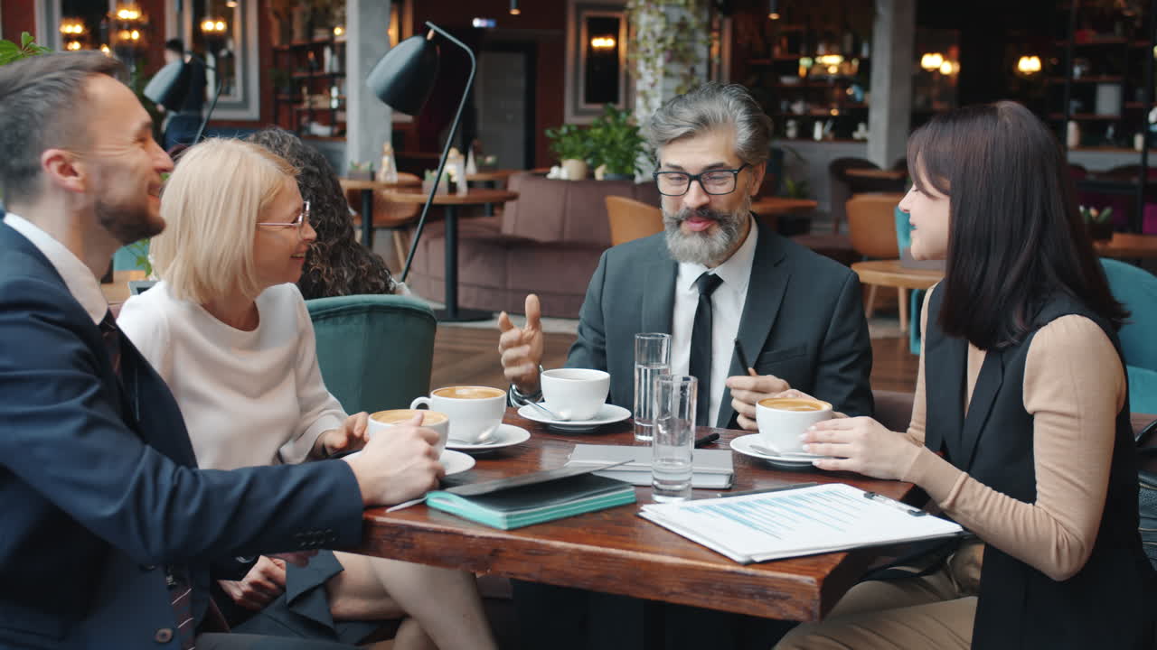 Business Meeting in Cafe