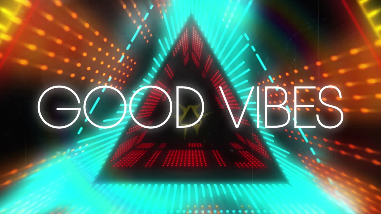 animación de buenas vibraciones texto sobre el túnel