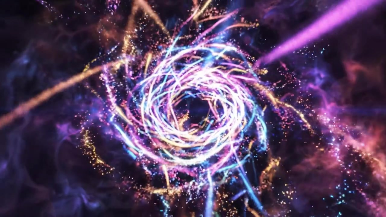 Un viaggio ipnotizzante attraverso una vibrante spirale cosmica, che mostra colori radiosi e motivi vorticosi che evocano un senso di meraviglia ed esplorazione nelle profondità dello spazio