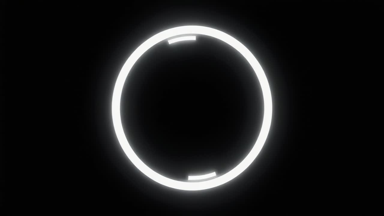 White Glowing Circle Loading Animation on Black Background