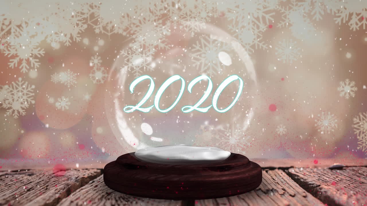 2020 en un globo de nieve