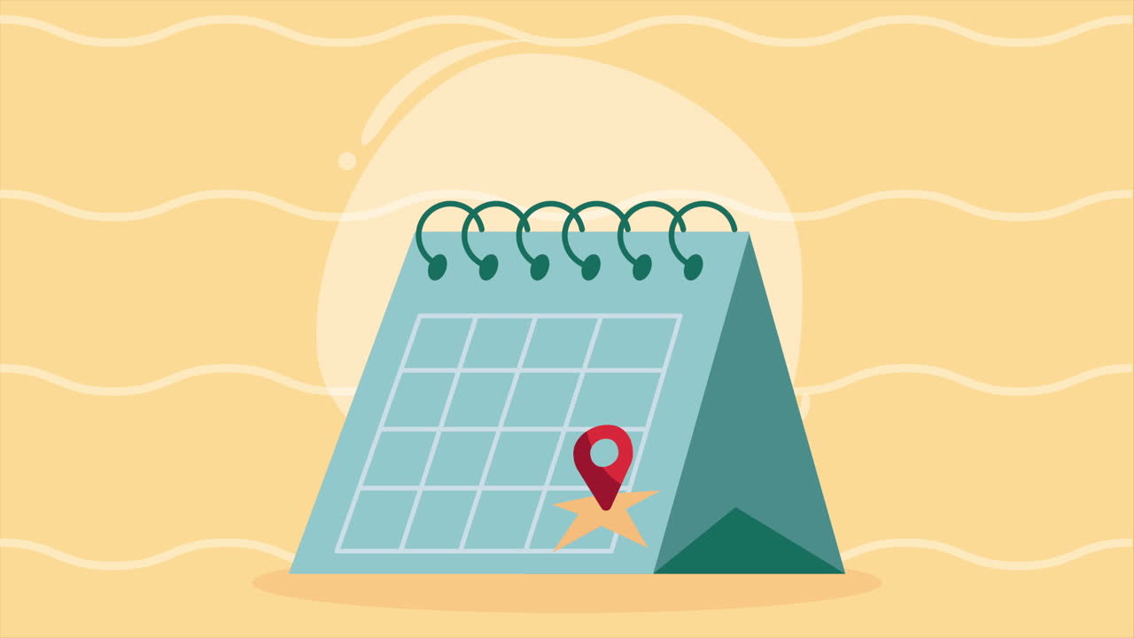 blue calendar remider date animation