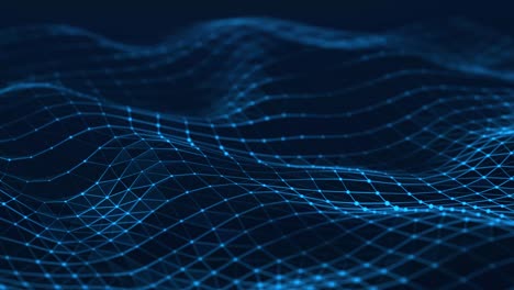 abstract polygonal space. wave with connecting dots and lines. digital background. triangular business wallpaper. 3d. seamless loop.