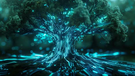 árbol de circuito brillante