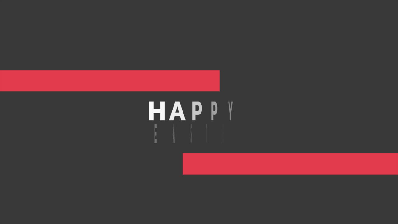 대담하고 활기찬 부활절 축하 카드 - 빨간 줄무를 가진 검은색에 부활절을 축하합니다.