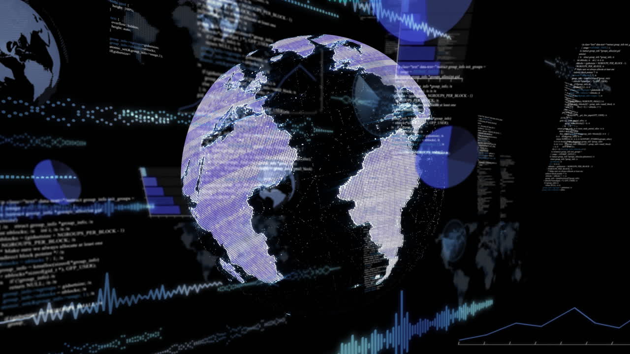 지구의 애니메이션과 데이터 처리