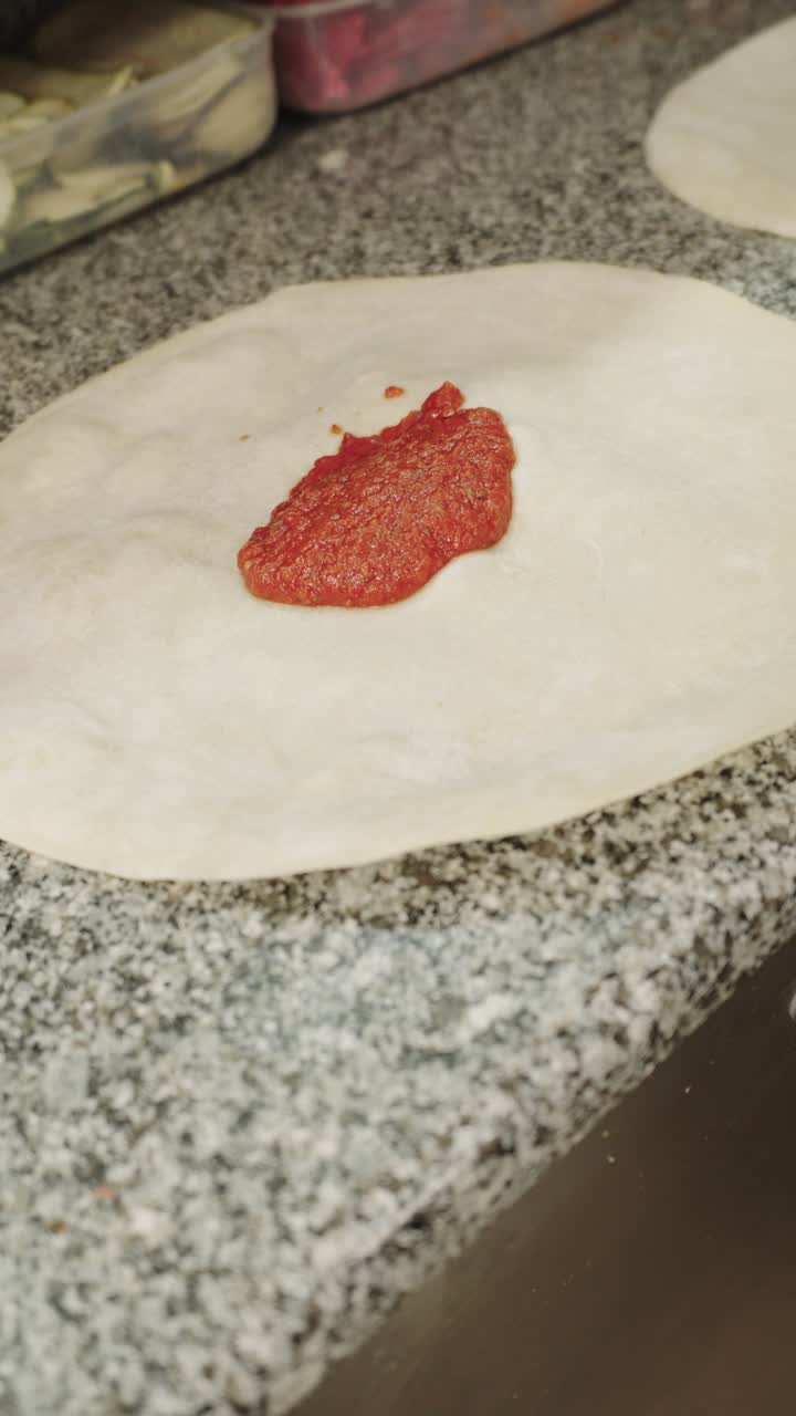 Preparing pizza