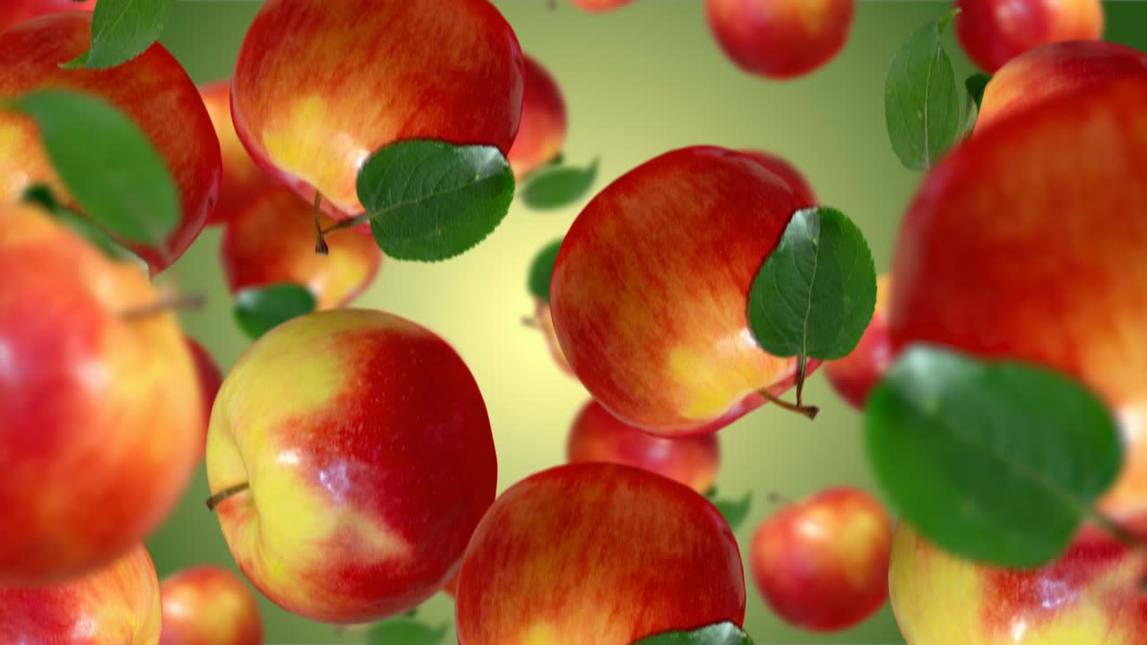 frutas cayendo hacia abajo. cámara lenta