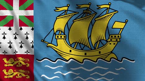 saint pierre and miquelon flag - realistic 4k - 60 fps flag of the saint pierre and miquelon waving in the wind.