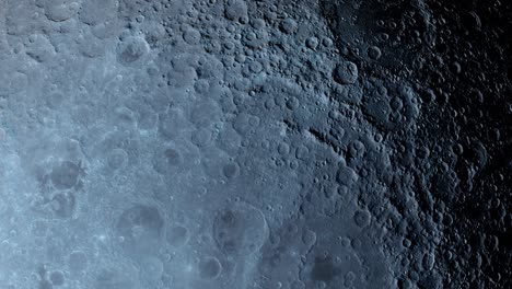 3d animation showing a close up of the moon as it rotates