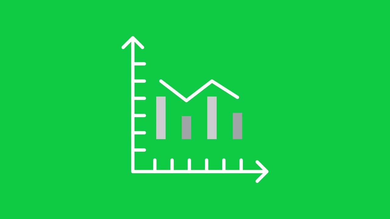 Animated Bar Chart and Line Graph on Green Screen