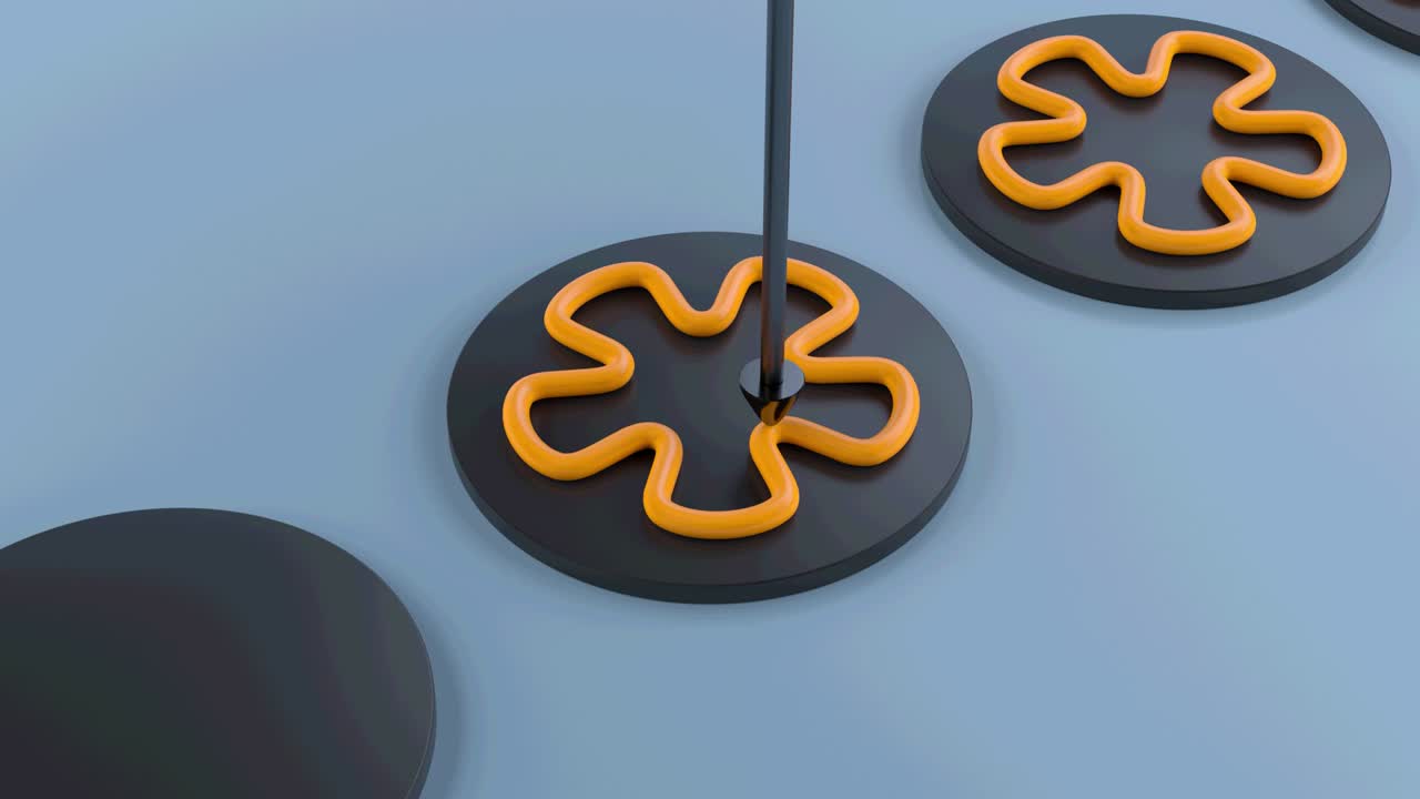 vídeo de animación del progreso de la producción abstracta. representación en 3d