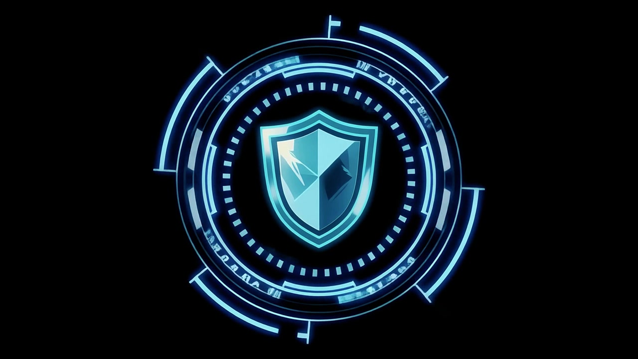 Animated Digital Shield Icon Representing Cybersecurity and Protection