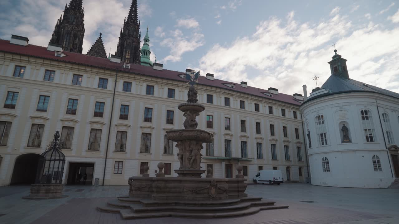 Prague Castle Fountain and Architecture