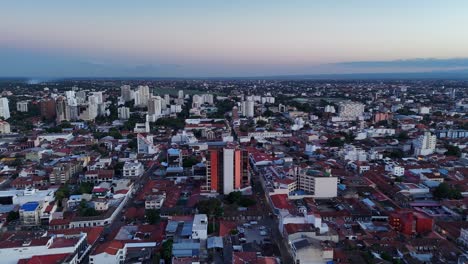 drone-shot-panorama-skyline-sunset