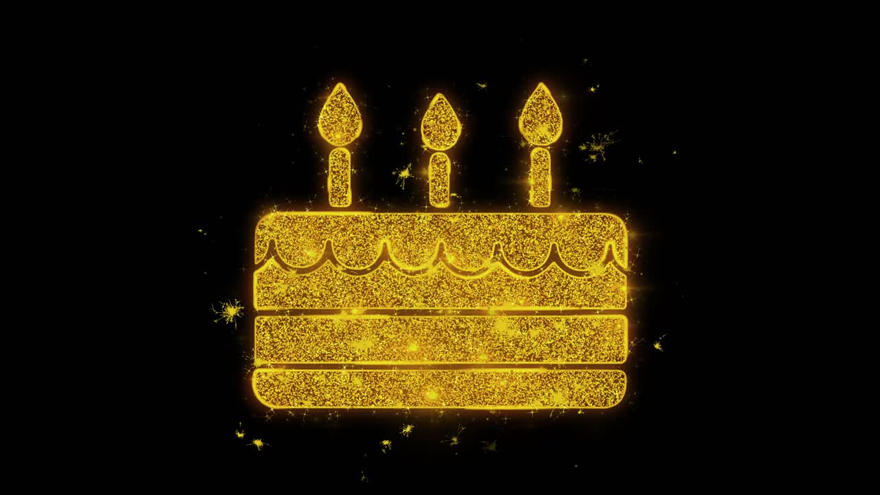Golden Glitter Cake Icon