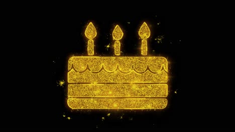 golden glitter cake icon