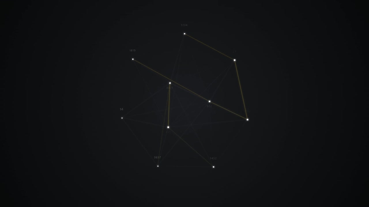 Abstract Digital Network Visualization with Connecting Nodes and Data Points