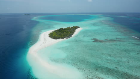 aerial view of uninhabited island in the maldives