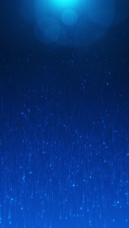 vertical animation falling light flares showering sparkling blue particles digital backgrounds event
