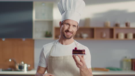 man baking cake