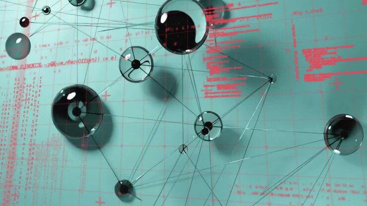 Animation of network of connections over data processing