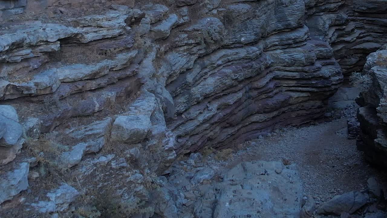 Stunning aerial view of rocky terrain in Greece during sunset