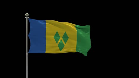 saint vincent and the grenadines various of flags waving national flag on pole, table flag