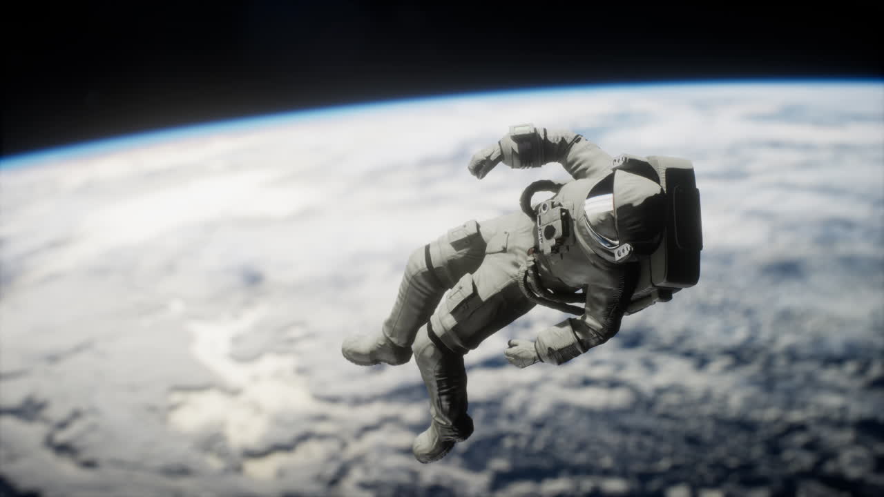 Astronaut in outer space Elements of this image furnished by NASA