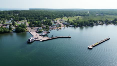 madeline island ferry line on the lakefront town of la pointe, ashland county, wisconsin