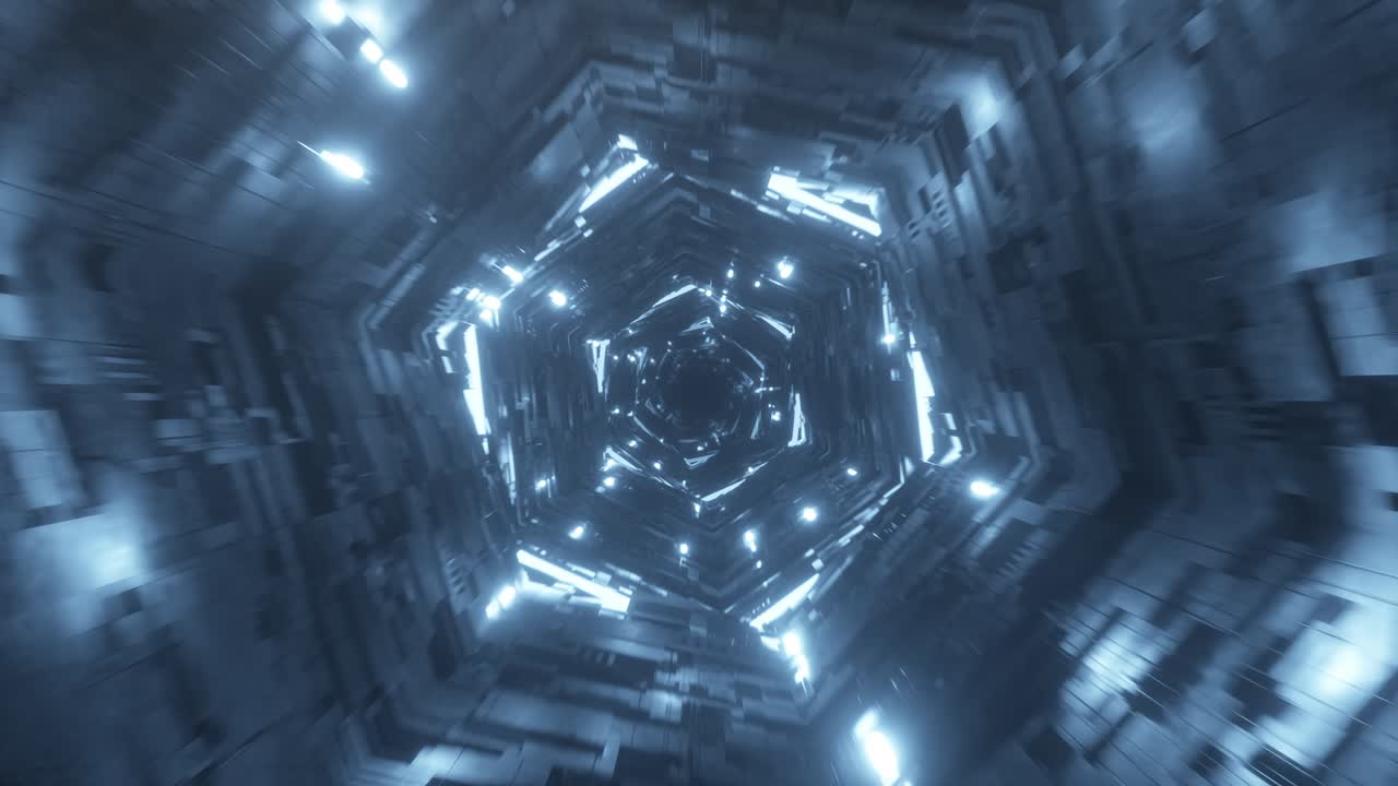 túnel futurista abstracto con luces brillantes