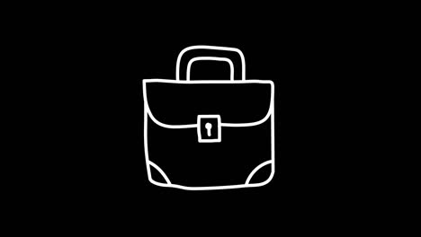 piggy bank briefcas rocket. doodle icons. trembling style. transparent background