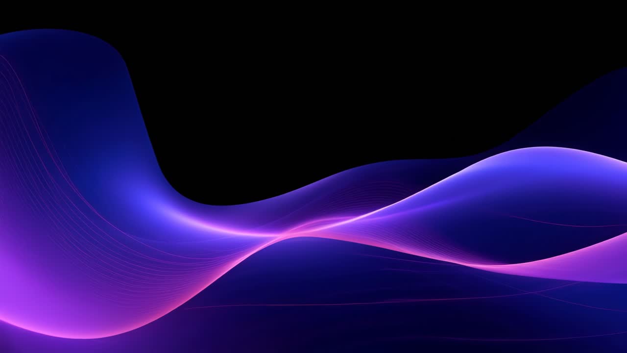 Abstract video concept with flowing purple and blue waves