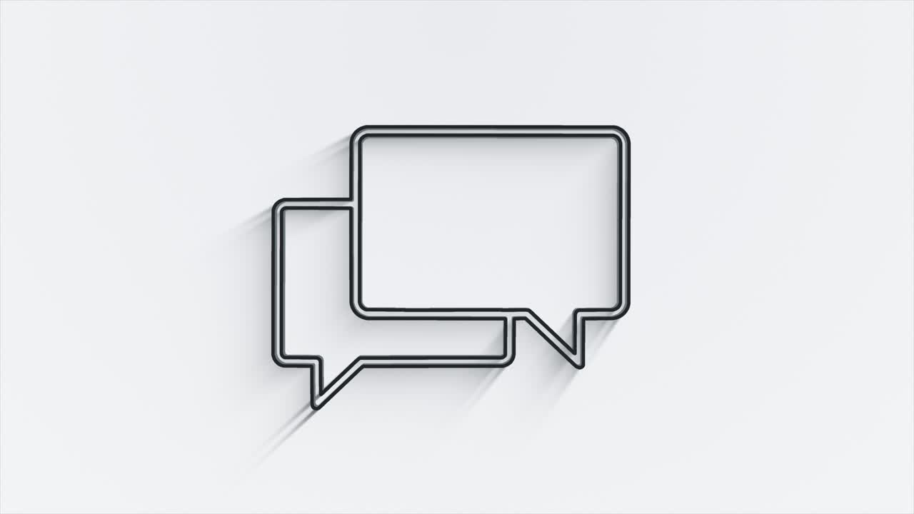 diseño de icono de sombra de línea de medios sociales aislado en fondo blanco. icono web de esquema. gráficos en movimiento.