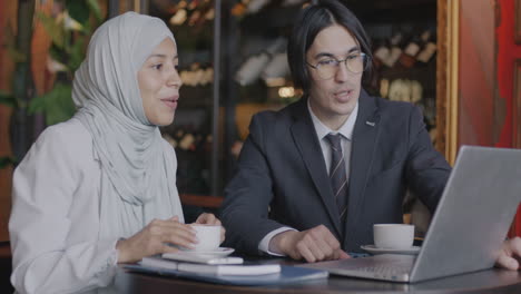 business meeting in a cafe