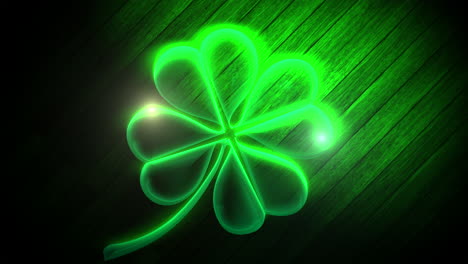 Big-neon-shamrock-on-wood