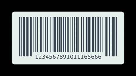 animation loop of a scan of a barcode label with alpha channel (flat design)